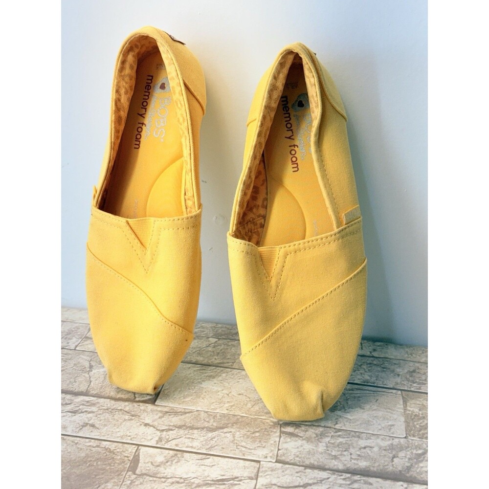 BOBS from Skechers Plush Peace & Love Slip-On Memory Foam Yellow Women 8 M